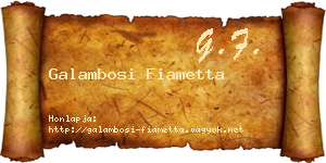 Galambosi Fiametta névjegykártya